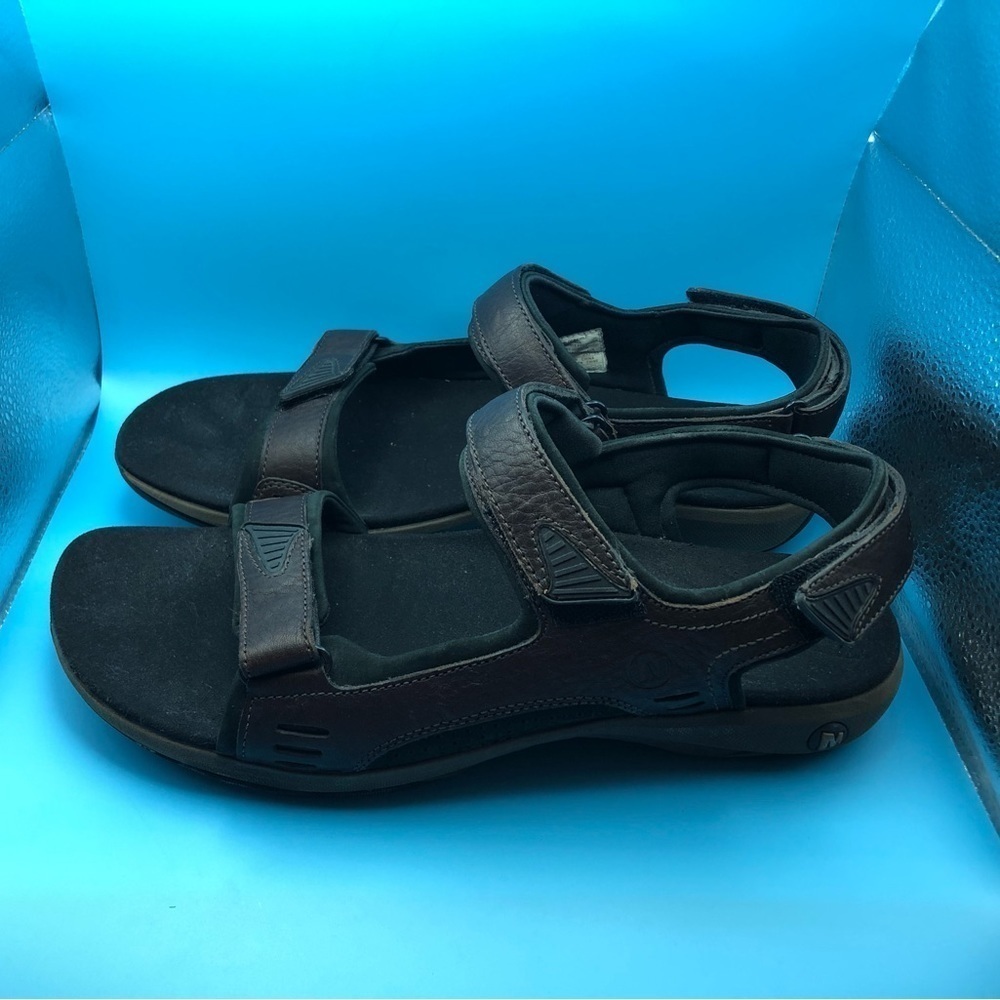 Merrell Hemlock Chili brown leather double strap sandals size 12
